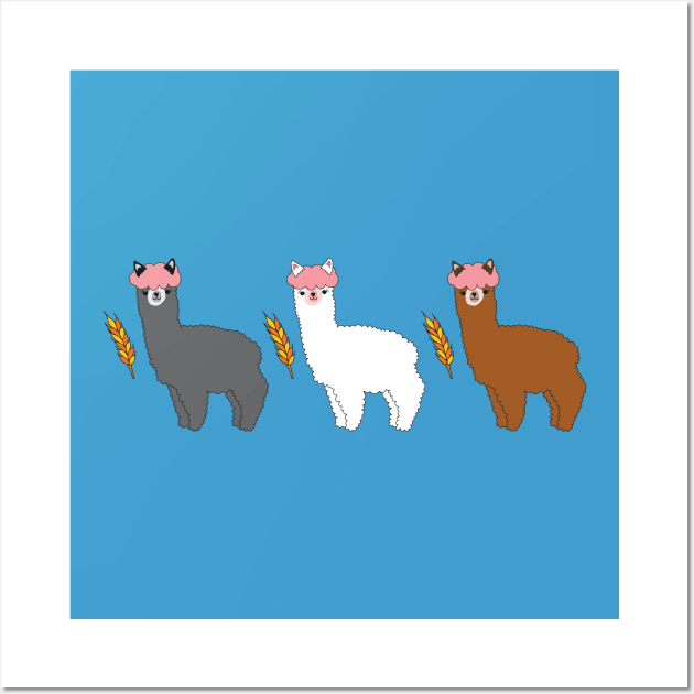 Pink Hair Alpacas I Wall Art by littleoddforest